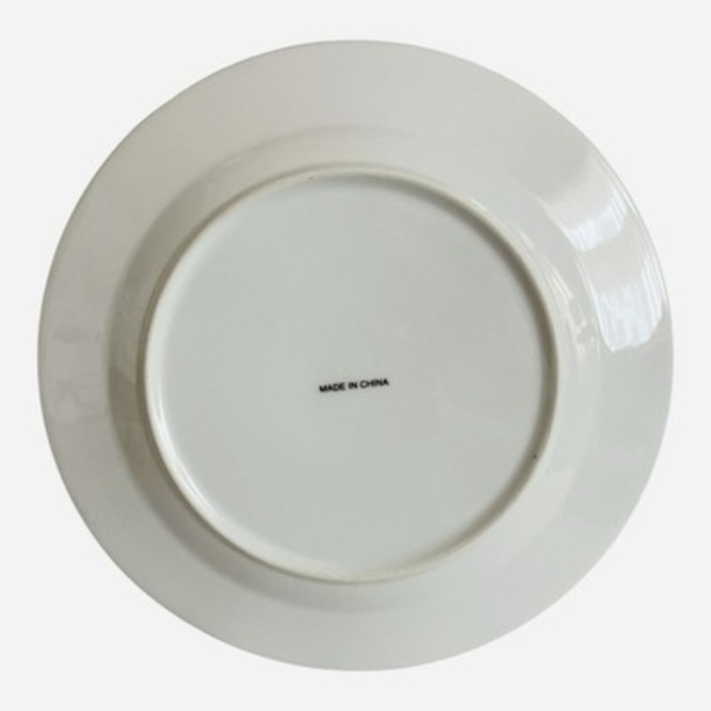 Chinese Calligraphy Shou Porcelain Dinner Plate Set of 4 Red White 10.75" EXC - Picture 5 of 5
